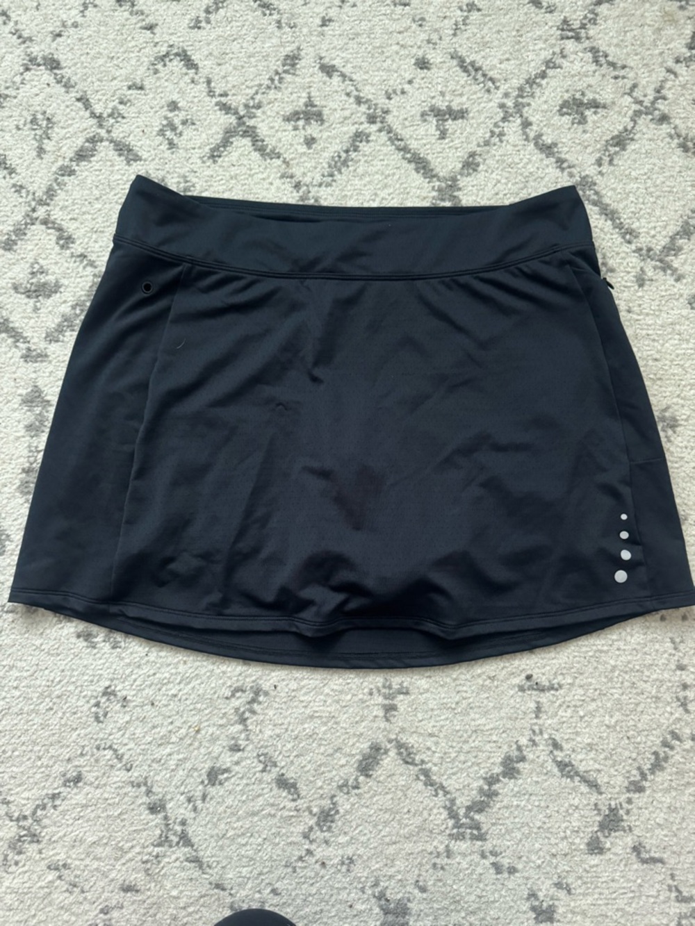 L.L. Bean Black Athletic Skirt with Reflective Dots
